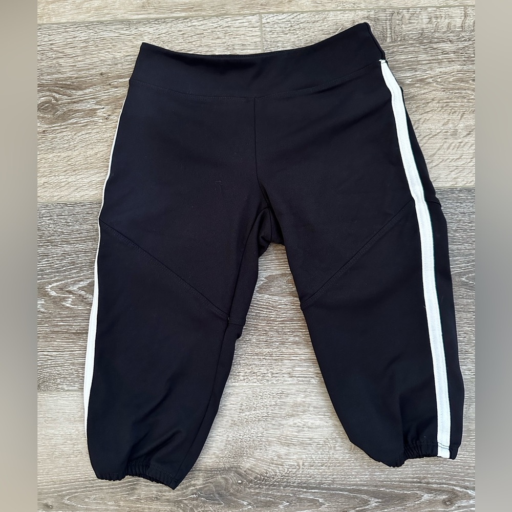 Bellalete black softball pants with white piping YXL